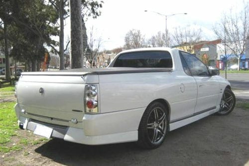 Installed View - Holden Commodore VU VX Ute: VY Style Conversion Side Skirts