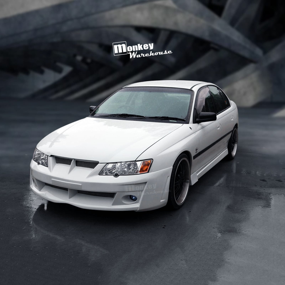 Installed View - Holden Commodore VY Sedan Ute Wagon: Tear Drop Front Bumper