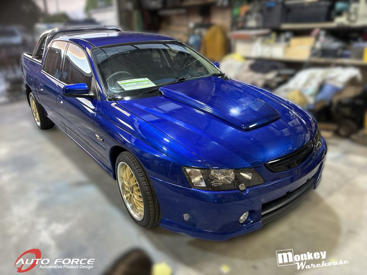 Installed View - Holden Commodore VY/VZ: H-Style Bonnet Scoop