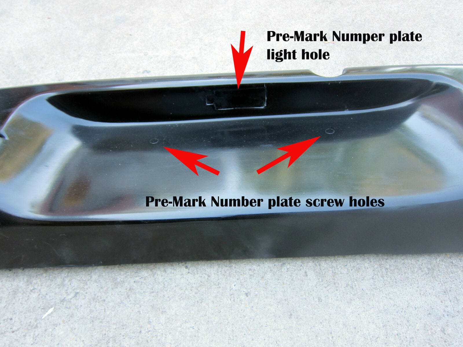 Installed View - Holden Commodore VY/VZ Ute: Rear Bumper Number Plate Infill Panel