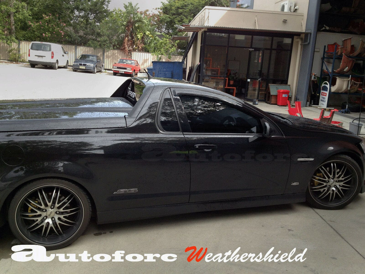Installed View - Holden HSV Commodore VE VF Ute (2007-2017): Premium Window Visors