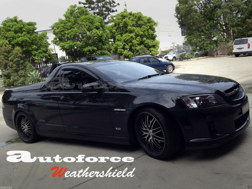 Installed View - Holden HSV Commodore VE VF Ute (2007-2017): Premium Window Visors