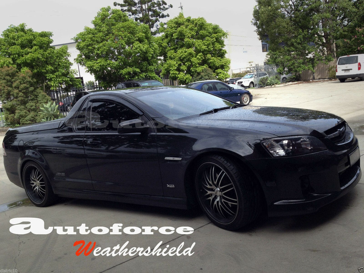 Installed View - Holden HSV Commodore VE VF Ute (2007-2017): Premium Window Visors