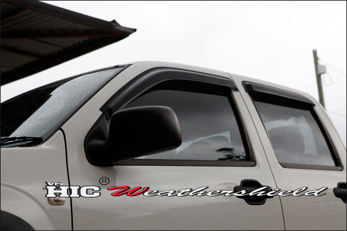 Installed View - Holden Rodeo Crew Cab Ute (2003-2008): Premium Window Visors
