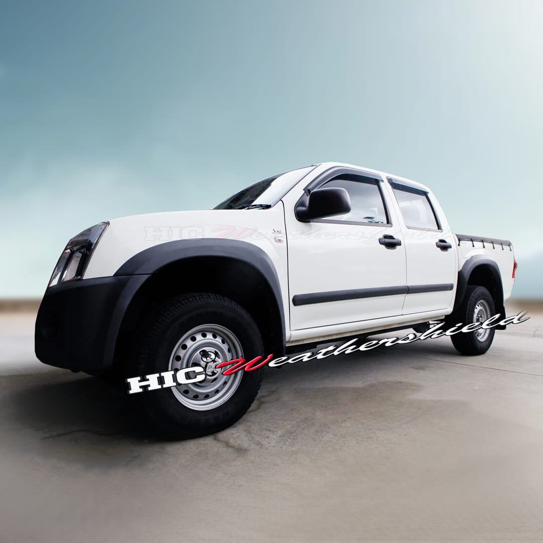 Installed View - Holden Rodeo Crew Cab Ute (2003-2008): Premium Window Visors