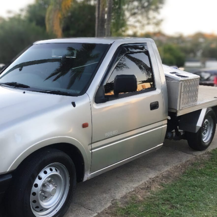 Installed View - Holden TF Rodeo Single Cab Ute (1991-2002): Premium Window Visors