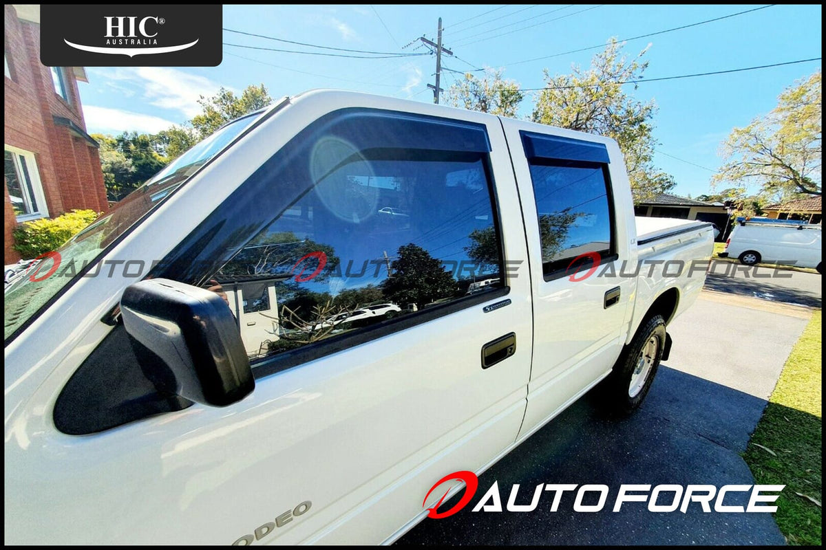 Installed View - Holden TF Rodeo Single Cab Ute (1991-2002): Premium Window Visors