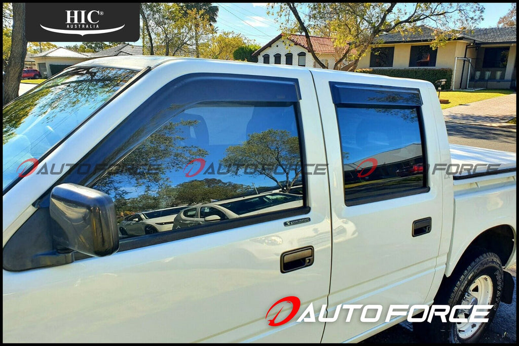 Installed View - Holden TF Rodeo Single Cab Ute (1991-2002): Premium Window Visors