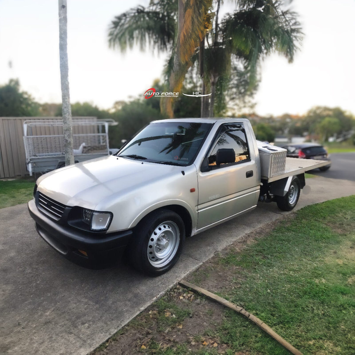 Installed View - Holden TF Rodeo Single Cab Ute (1991-2002): Premium Window Visors