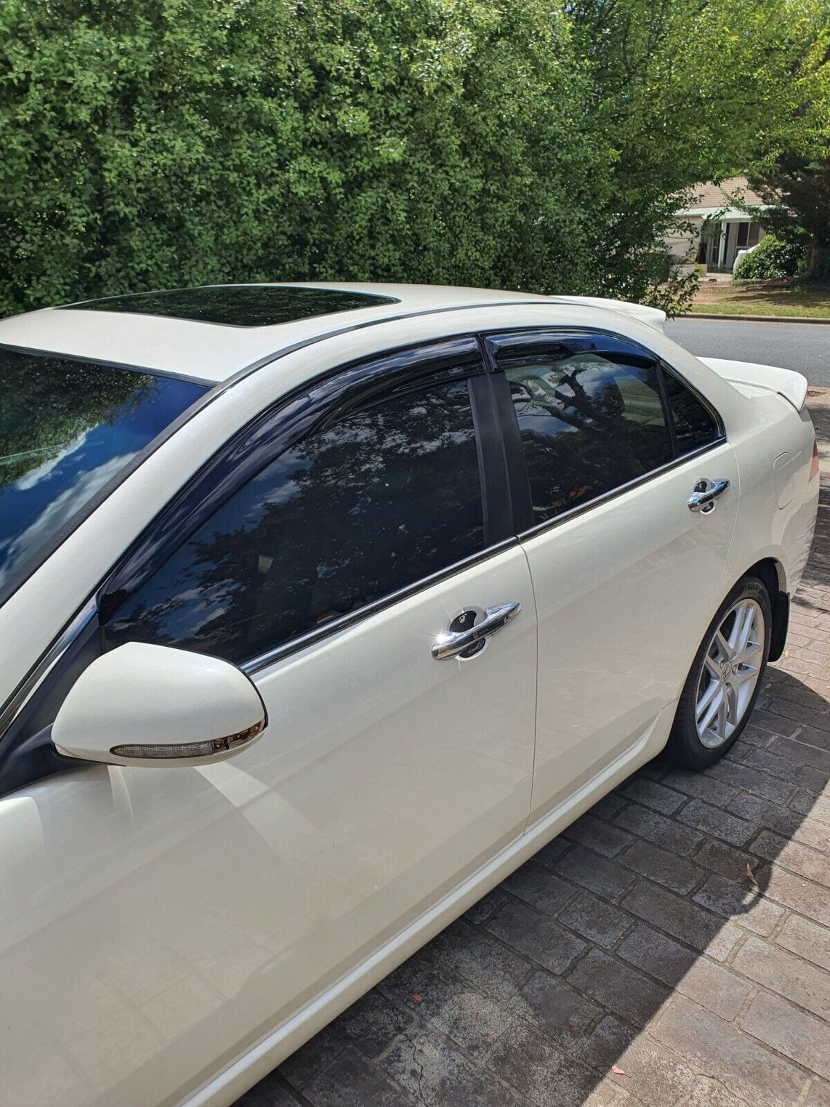 Installed View - Honda Accord Euro CL7 CL9 (2003-2008): Mugen Style Window Visors