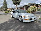 Installed View - Honda Civic EF Hatch (1988-1991): Front Window Visors
