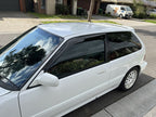 Installed View - Honda Civic EF Hatch (1988-1991): Front Window Visors