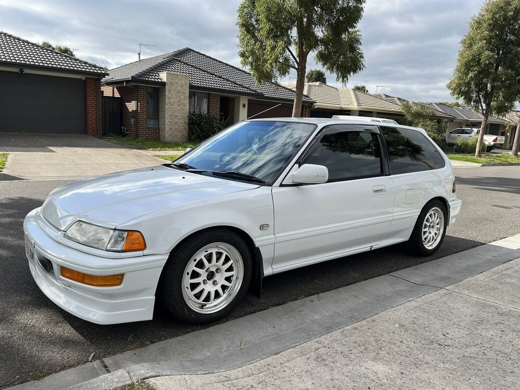 Installed View - Honda Civic EF Hatch (1988-1991): Front Window Visors
