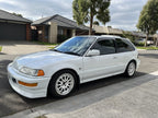 Installed View - Honda Civic EF Hatch (1988-1991): Front Window Visors