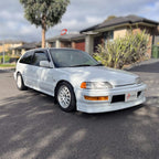 Installed View - Honda Civic EF Hatch (1988-1991): Front Window Visors