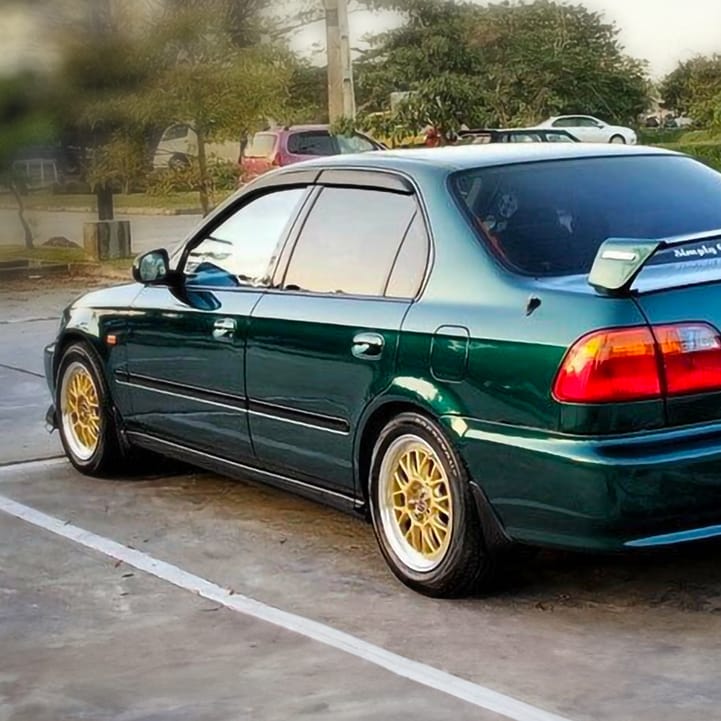 Installed View - Honda Civic EG EH Sedan (1992-1995): Premium Window Visors