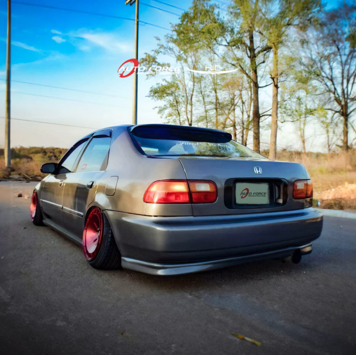 Installed View - Honda Civic EG EH Sedan (1992-1995): Premium Window Visors