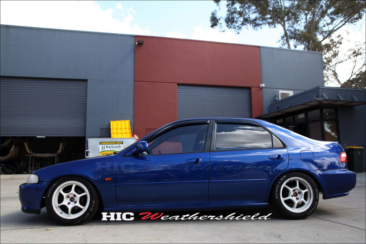 Installed View - Honda Civic EG EH Sedan (1992-1995): Premium Window Visors