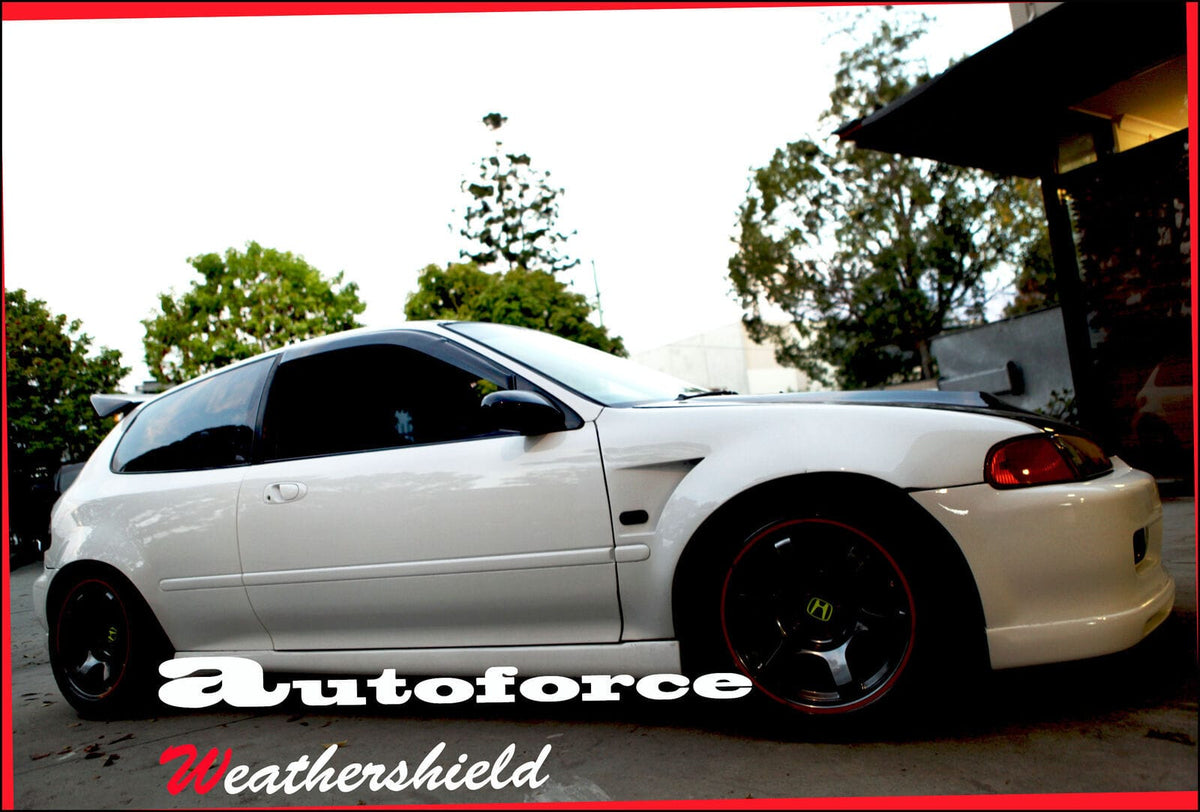 Installed View - Honda Civic EG Hatch (1992-1995): Premium Window Visors