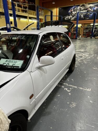Installed View - Honda Civic EG Hatch (1992-1995): Premium Window Visors