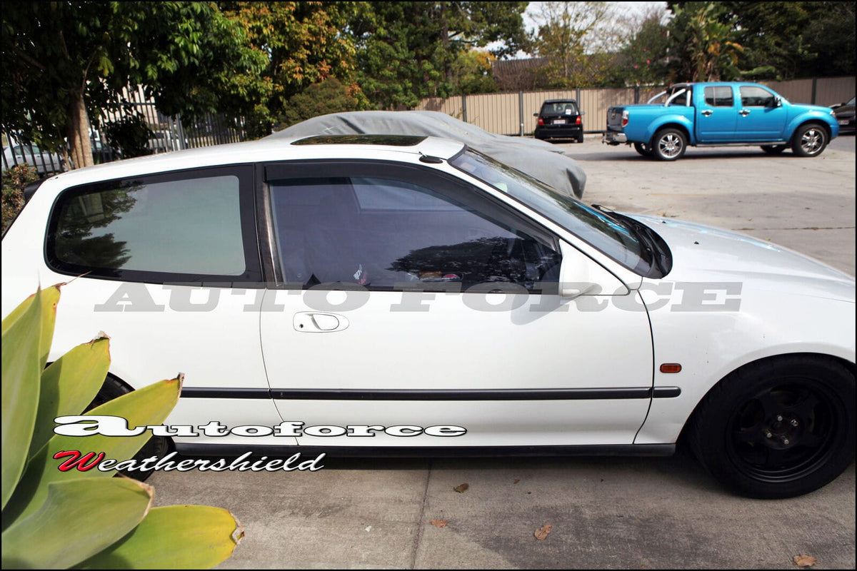 Installed View - Honda Civic EG Hatch (1992-1995): Premium Window Visors