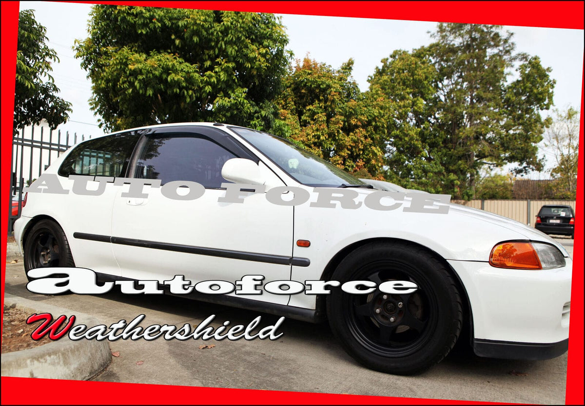 Installed View - Honda Civic EG Hatch (1992-1995): Premium Window Visors