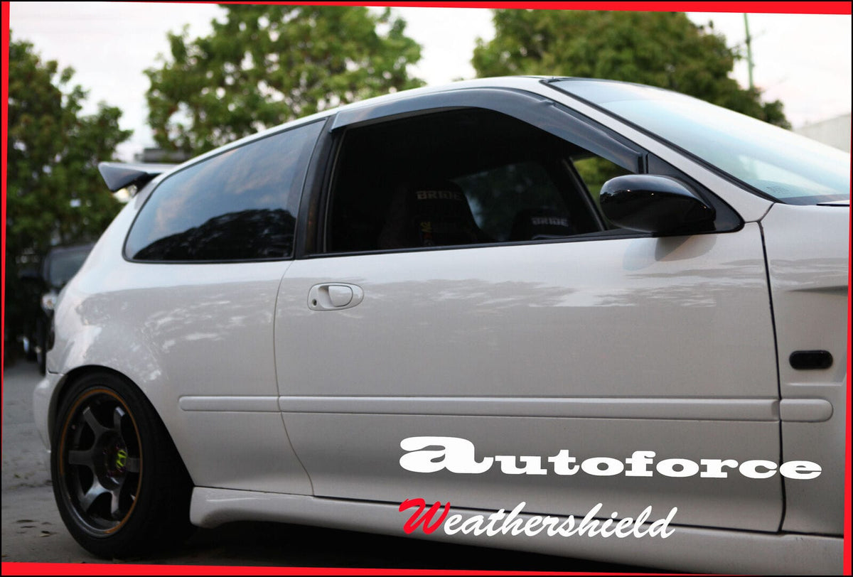 Installed View - Honda Civic EG Hatch (1992-1995): Premium Window Visors