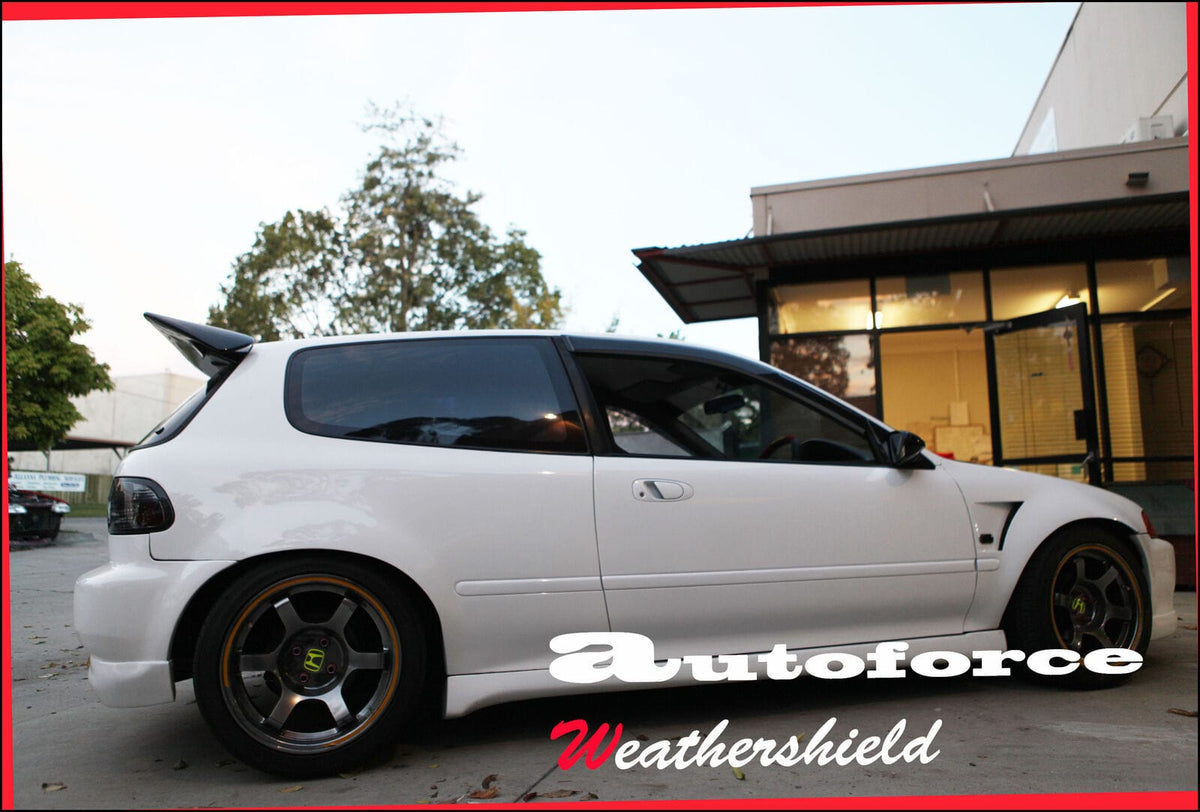 Installed View - Honda Civic EG Hatch (1992-1995): Premium Window Visors