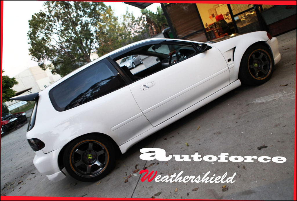 Installed View - Honda Civic EG Hatch (1992-1995): Premium Window Visors