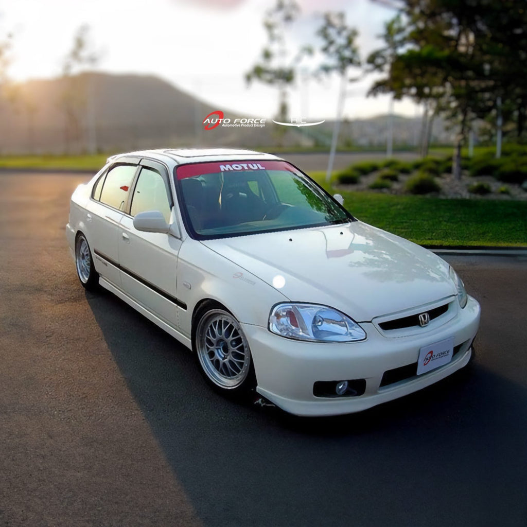 Installed View - Honda Civic EJ Sedan (1996-2000): Premium Window Visors