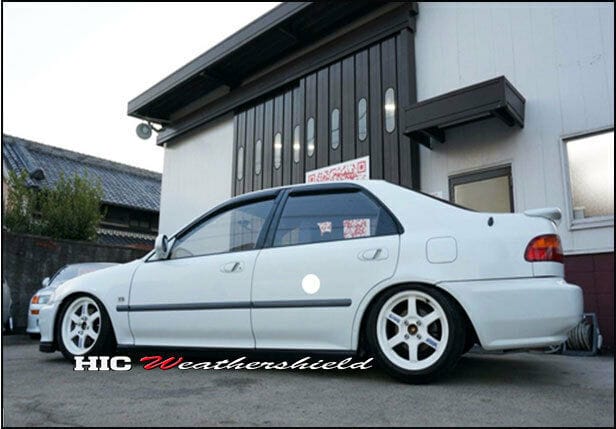 Installed View - Honda Civic EJ Sedan (1996-2000): Premium Window Visors