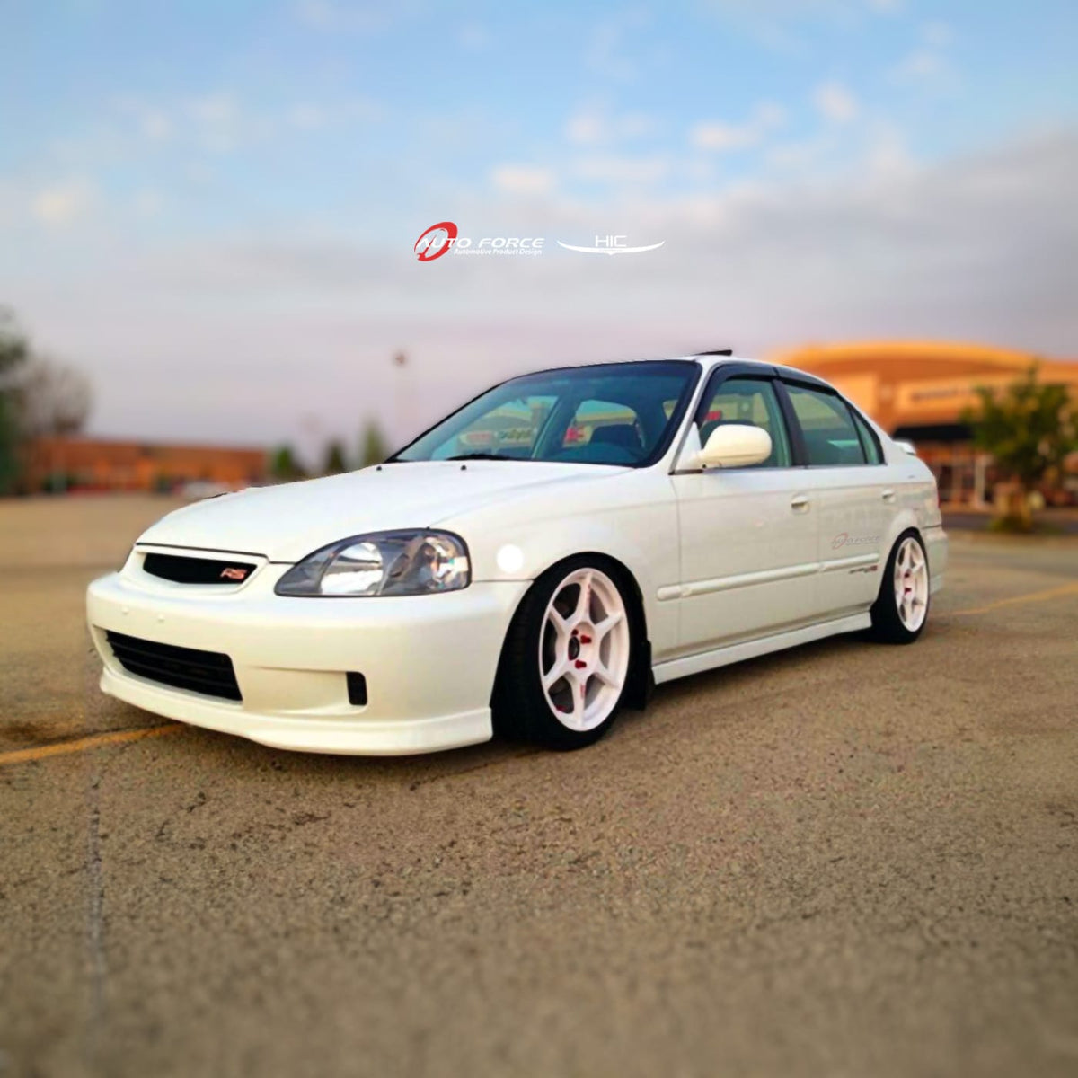 Installed View - Honda Civic EJ Sedan (1996-2000): Premium Window Visors