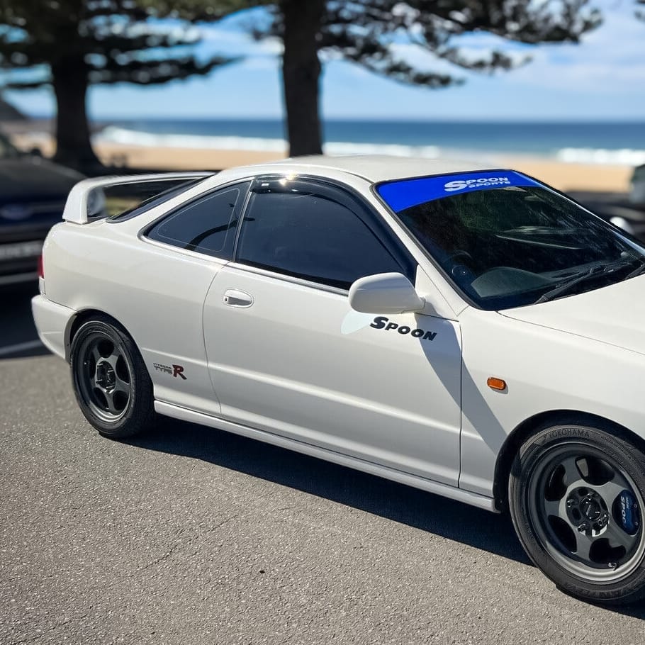 Installed View - Honda Civic EK Hatch (1997-2000): Premium Window Visors