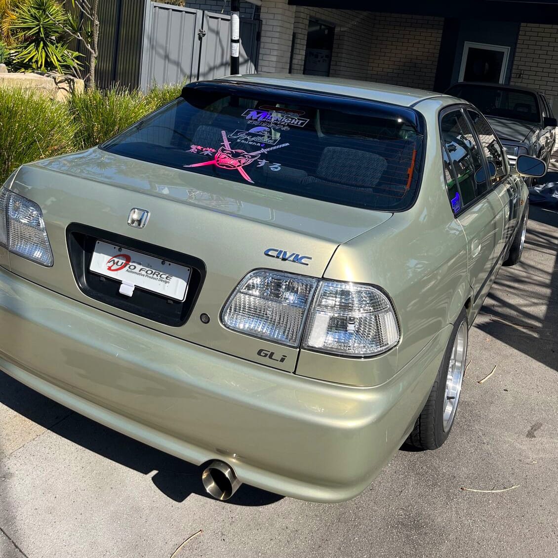 Installed View - Honda Civic EK Sedan (1996-2000): Premium Roof Spoiler
