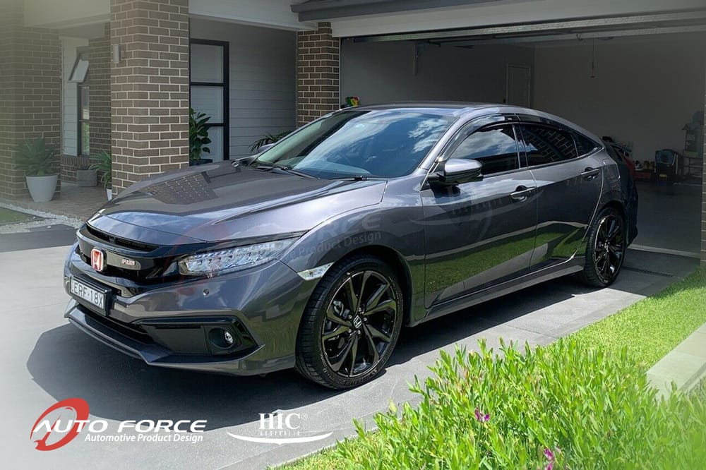 Installed View - Honda Civic FC Sedan (2016-2021): Mugen Style Window Visors