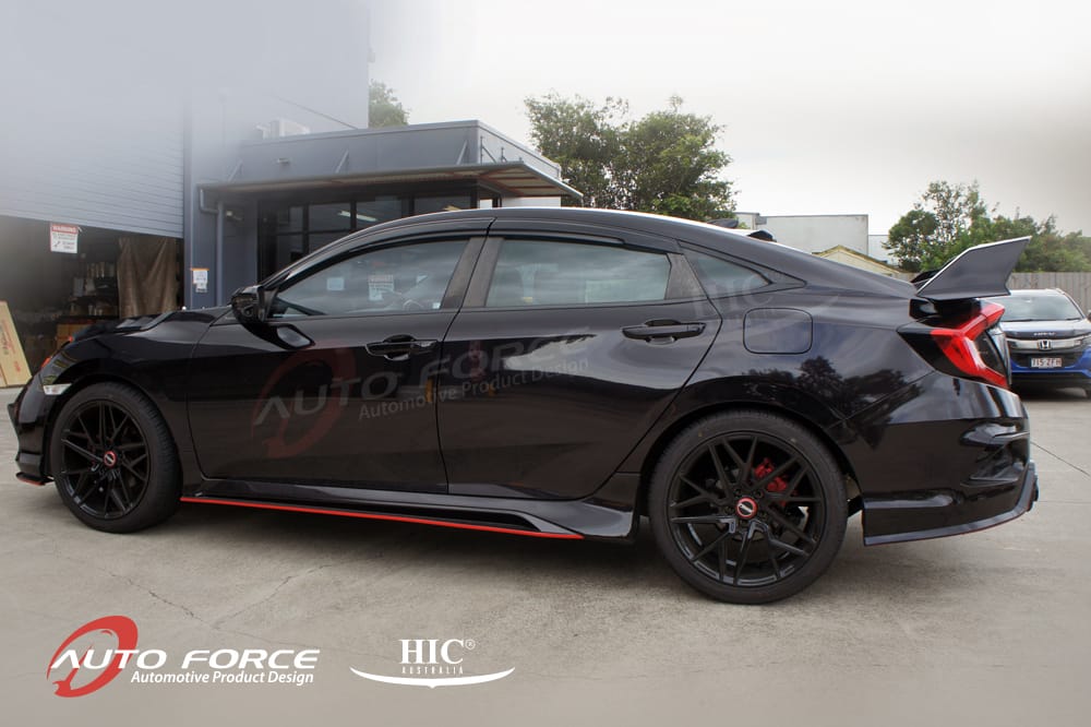 Installed View - Honda Civic FC Sedan (2016-2021): Mugen Style Window Visors