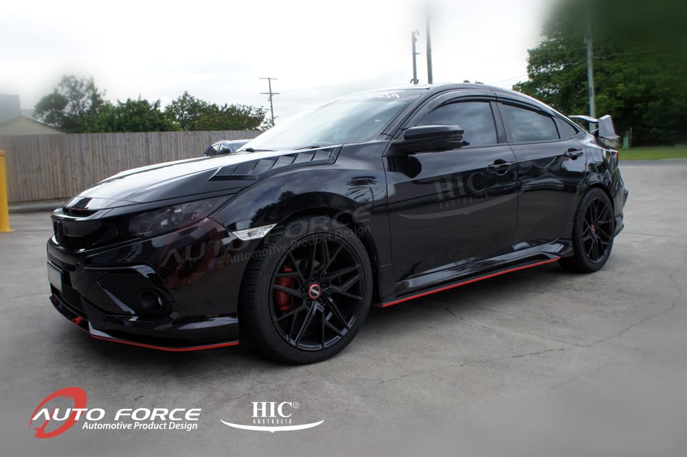 Installed View - Honda Civic FC Sedan (2016-2021): Mugen Style Window Visors