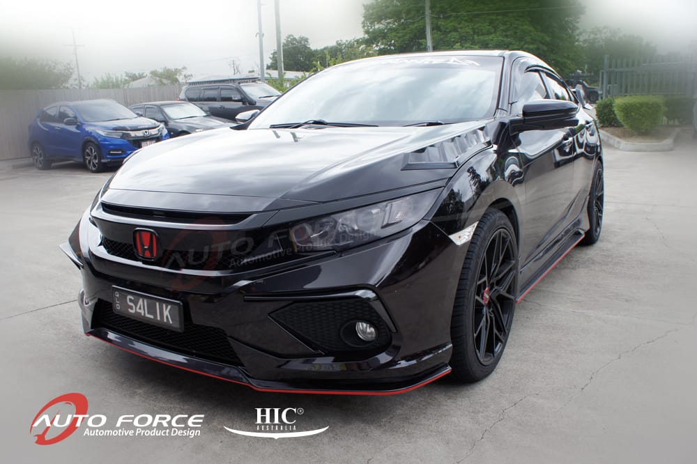 Installed View - Honda Civic FC Sedan (2016-2021): Mugen Style Window Visors