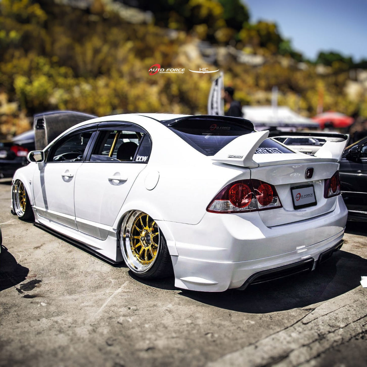 Installed View - Honda Civic FD1 Sedan (2006-2012): Mugen Style Window Visors