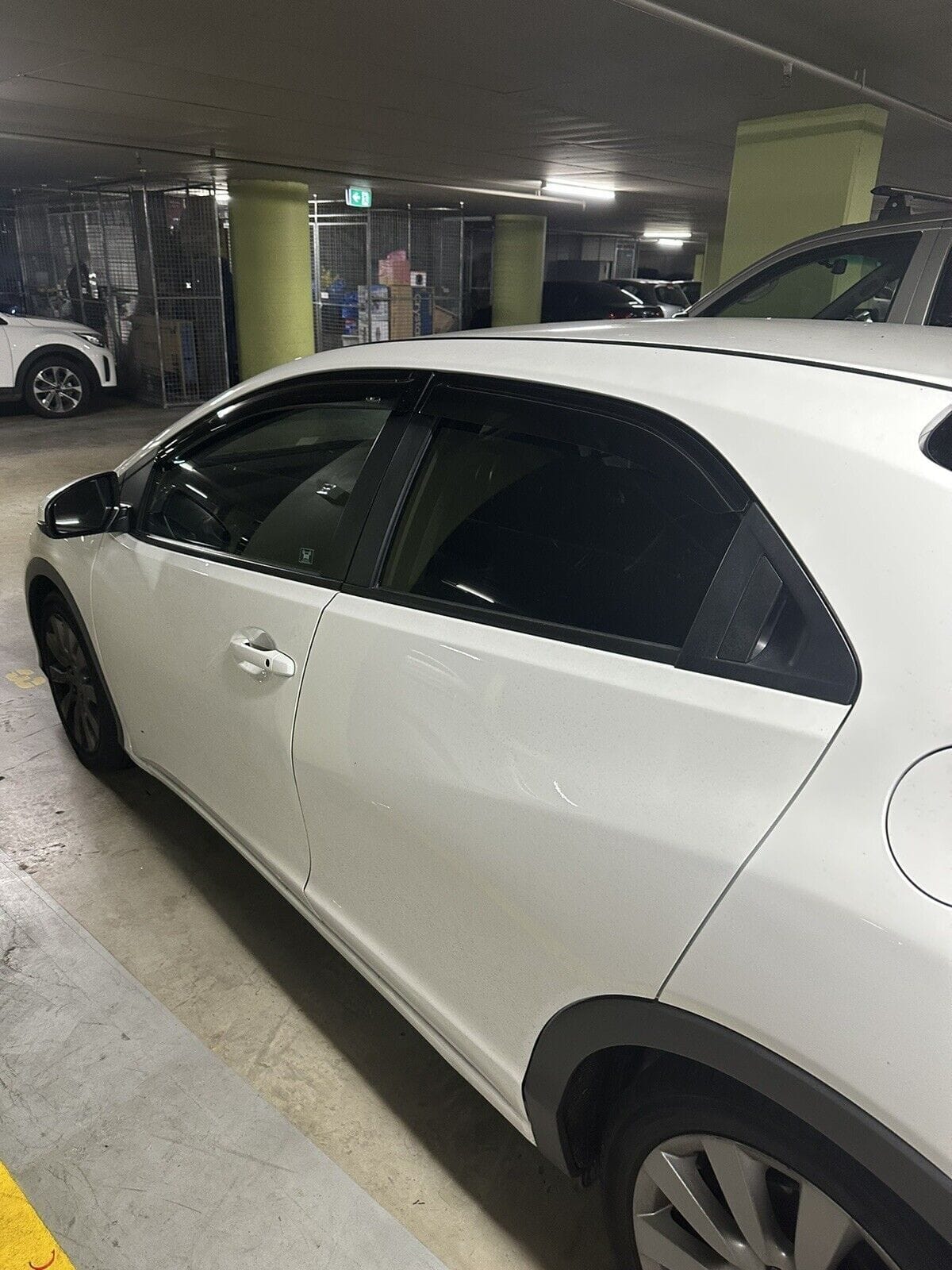 Installed View - Honda Civic FK FN Hatch (2012-2016): Premium Window Visors