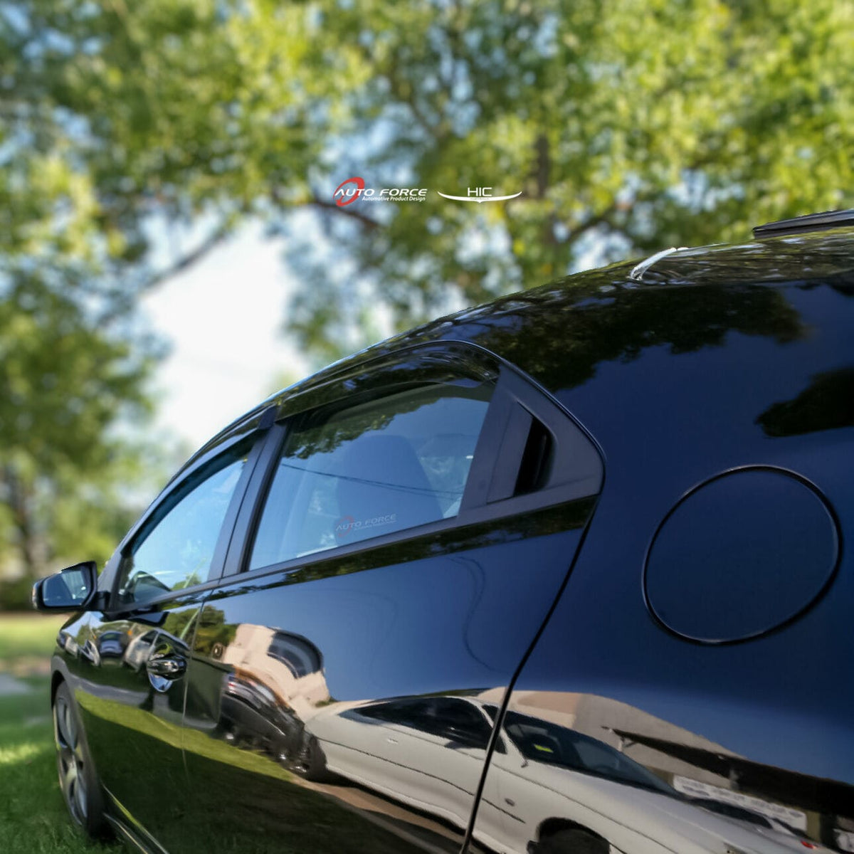 Installed View - Honda Civic FK FN Hatch (2012-2016): Premium Window Visors