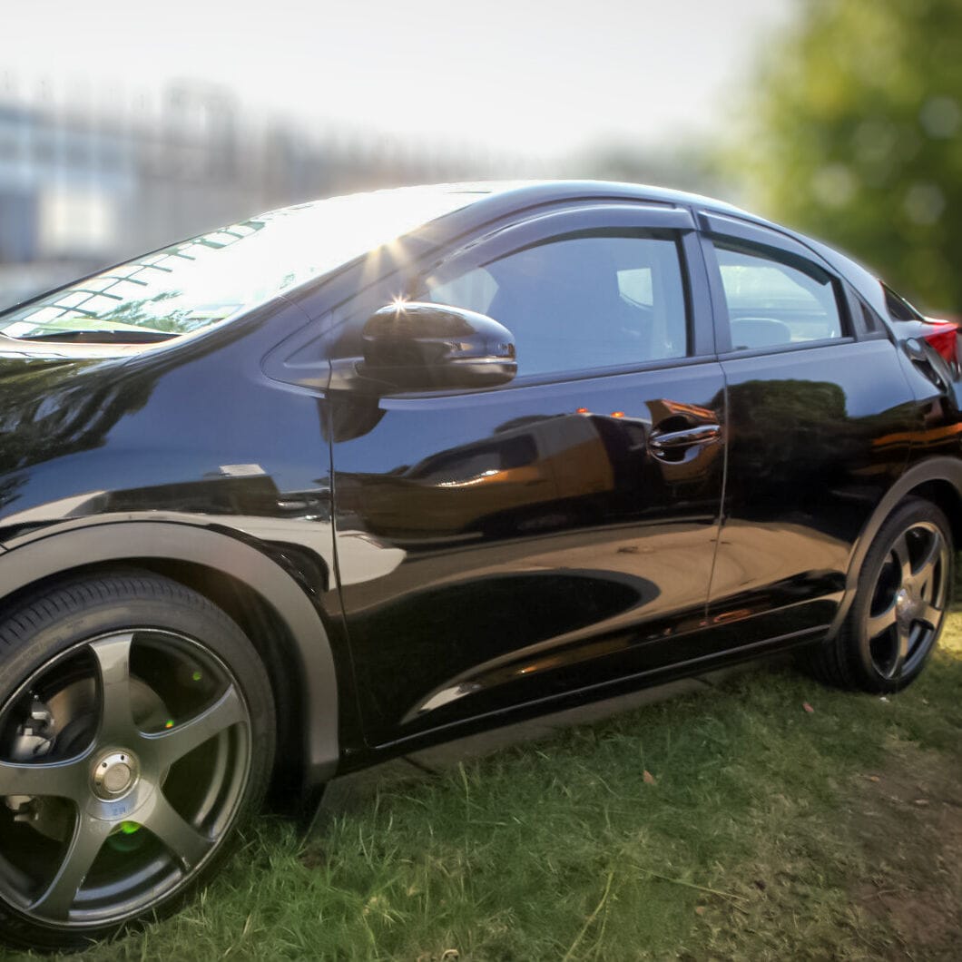 Installed View - Honda Civic FK FN Hatch (2012-2016): Premium Window Visors