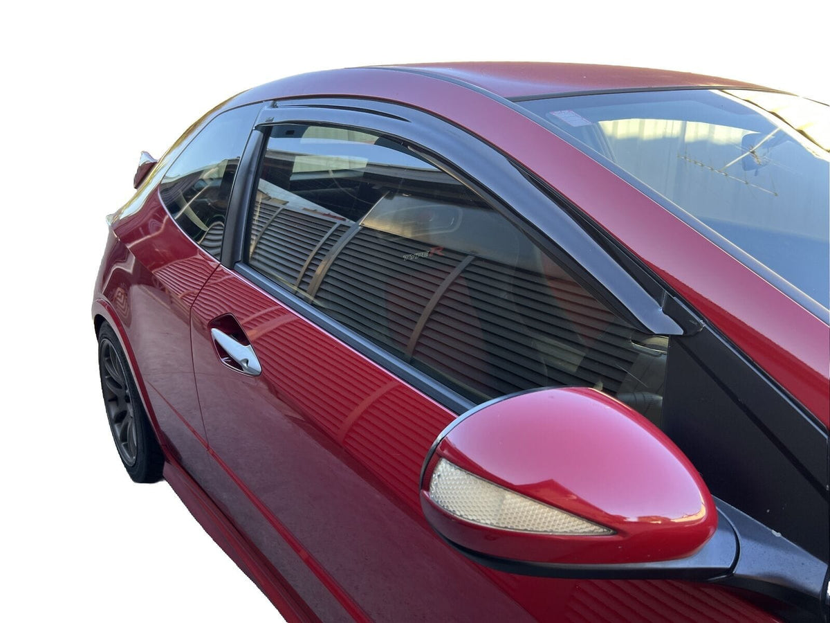 Installed View - Honda Civic FN2 Euro Hatch (2007-2011): Premium Window Visors