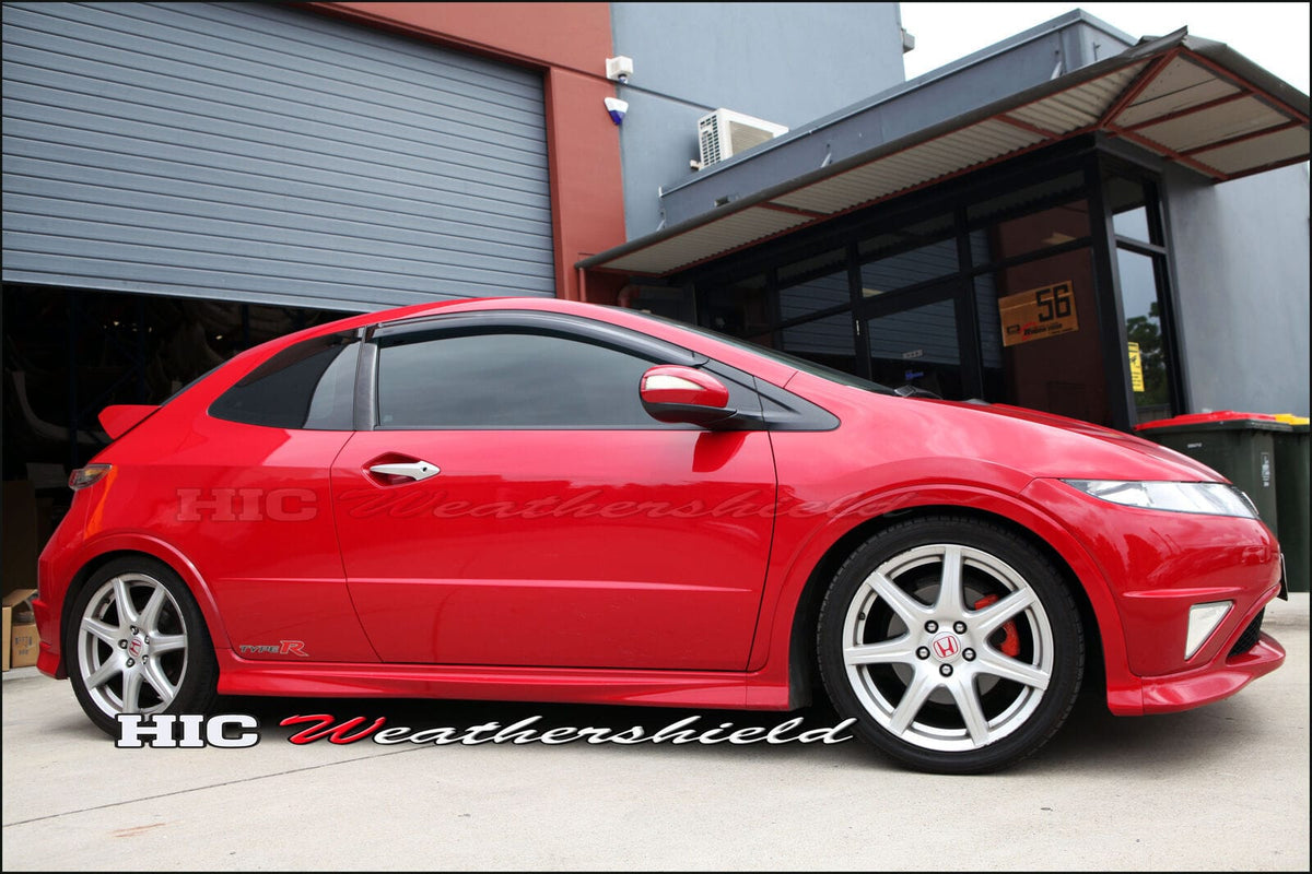 Installed View - Honda Civic FN2 Euro Hatch (2007-2011): Premium Window Visors