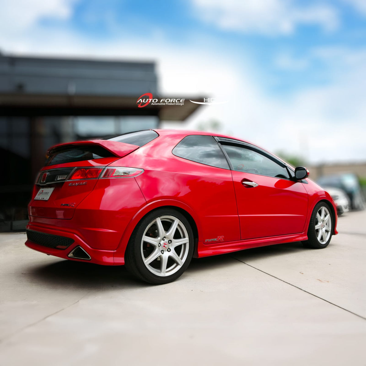 Installed View - Honda Civic FN2 Euro Hatch (2007-2011): Premium Window Visors