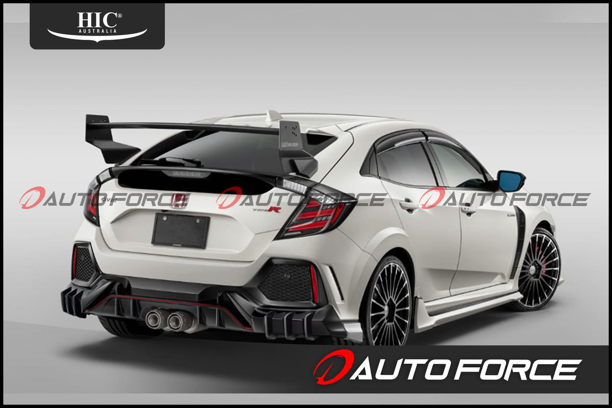 Installed View - Honda Civic Hatch FK FC (2016-2021): Mugen Style Window Visors