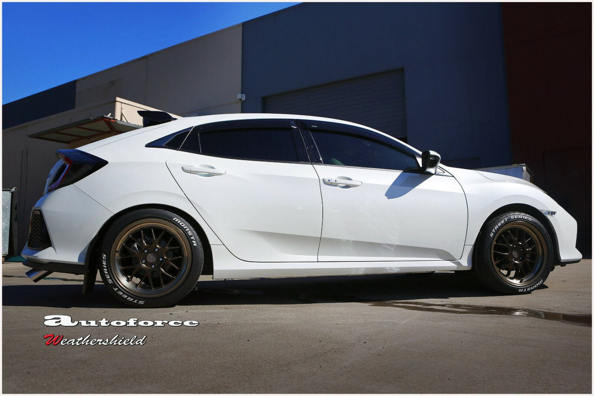 Installed View - Honda Civic Hatch FK FC (2016-2021): OEM Style Window Visors
