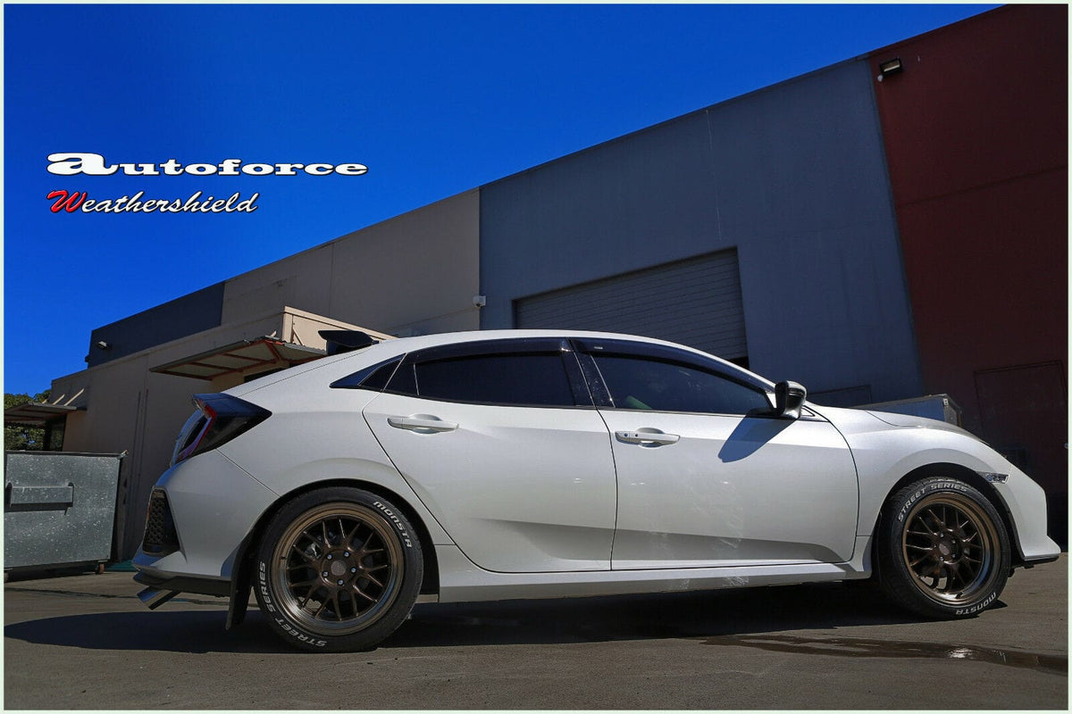 Installed View - Honda Civic Hatch FK FC (2016-2021): OEM Style Window Visors