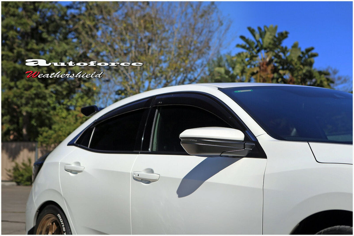 Installed View - Honda Civic Hatch FK FC (2016-2021): OEM Style Window Visors