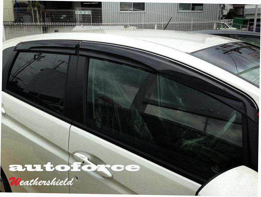 Installed View - Honda Jazz GK5 (2014-2021): Mugen Style Window Visors